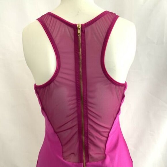 Dress the Population Mini Dress Pink Illusion Mesh Inserts L - Picture 5 of 10